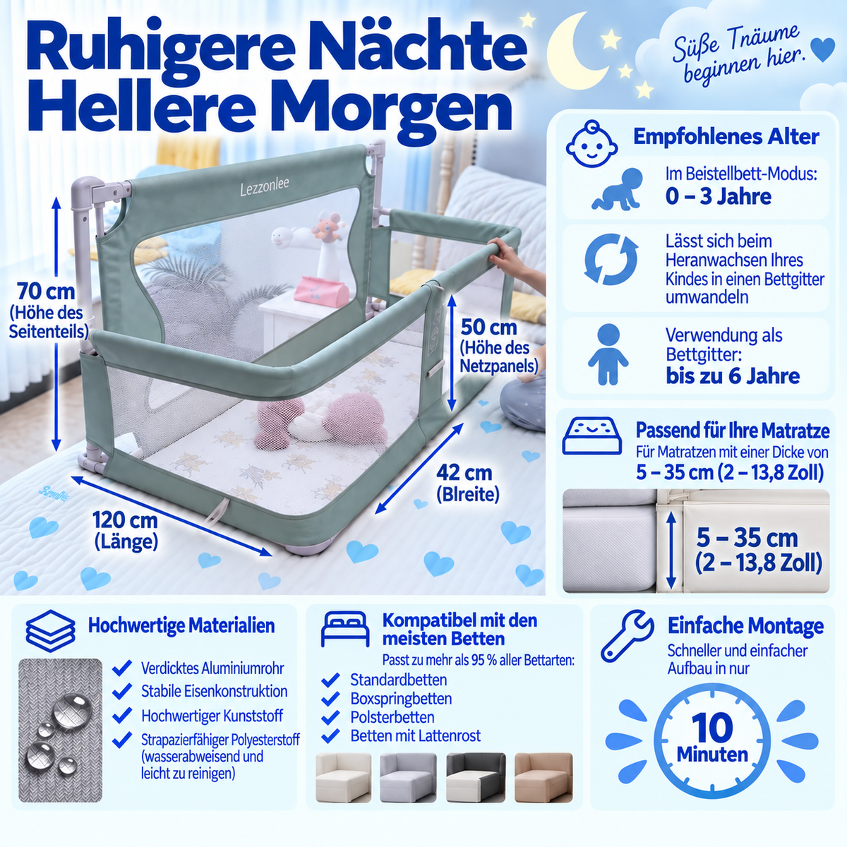 Faltbares Beistellbett